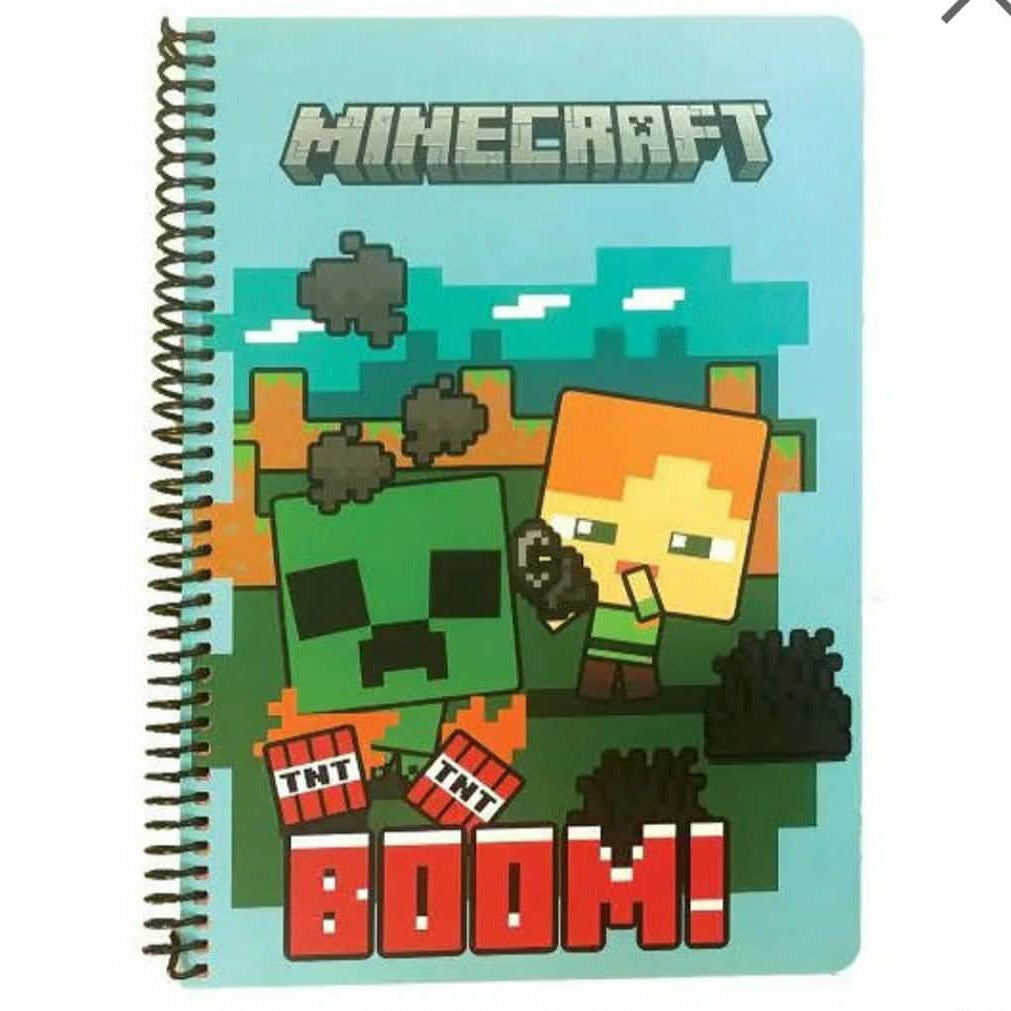 Minecraft Cahier à spirale ligné Boom B/5, 70 feui