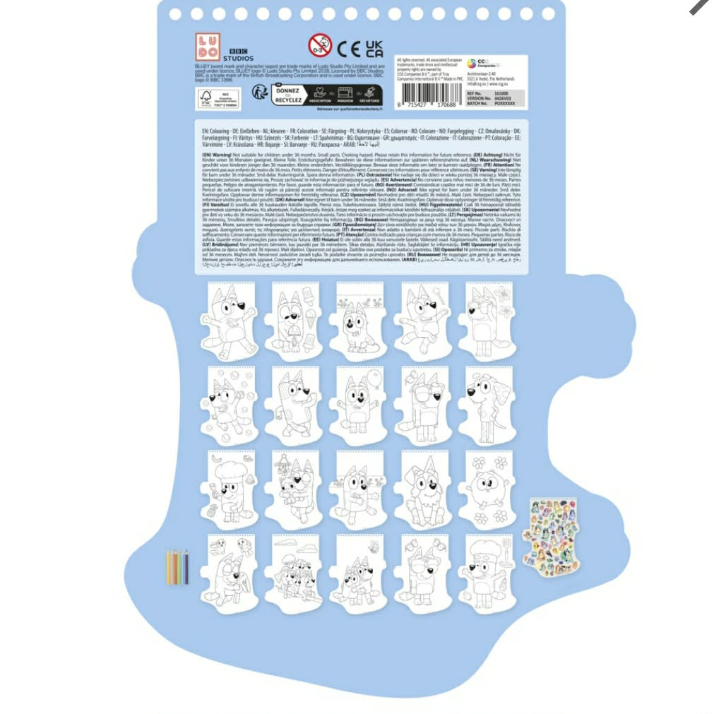 Ensemble de coloriage Bluey Happy Shape avec autoc