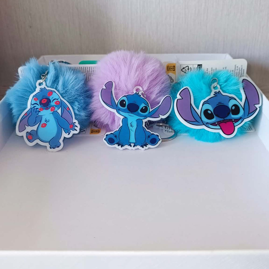 Porte-clés  stitch avec pompon