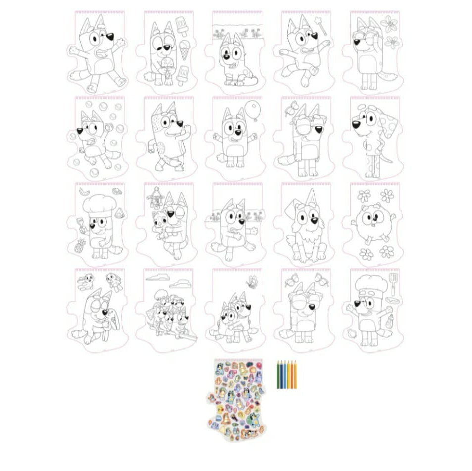 Ensemble de coloriage Bluey Happy Shape avec autoc
